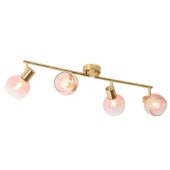 QAZQA Art Deco Spot Gold mit rosa Glas 4-flammig - Vidro