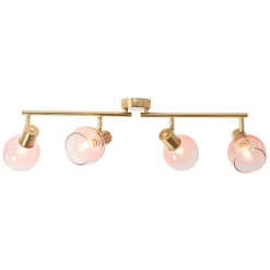 QAZQA Art Deco Spot Gold mit rosa Glas 4-flammig - Vidro