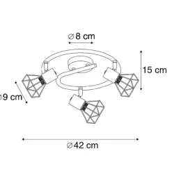 QAZQA Art Deco Spot Messing dreh- und neigbar - Mosh 3