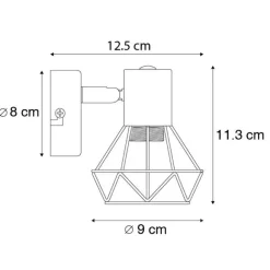 QAZQA Art Deco Spot schwarz dreh- und neigbar - Mosh