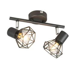 QAZQA Art Deco Spot schwarz schwenk- und neigbar - Mosh 2