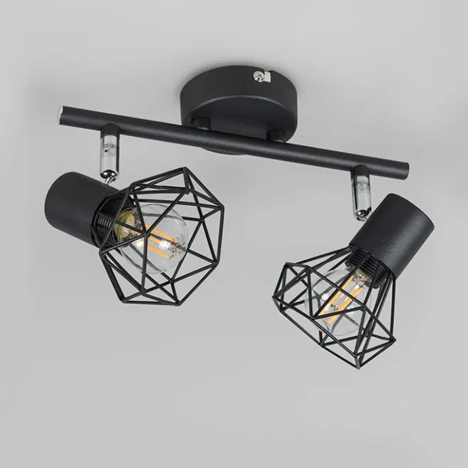 QAZQA Art Deco Spot schwarz schwenk- und neigbar - Mosh 2