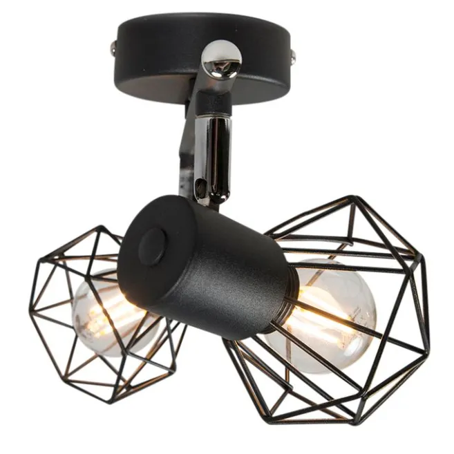 QAZQA Art Deco Spot schwarz schwenk- und neigbar - Mosh 2