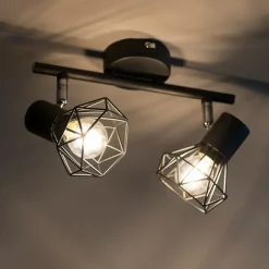 QAZQA Art Deco Spot schwarz schwenk- und neigbar - Mosh 2