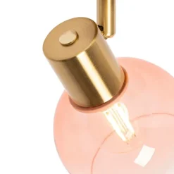 QAZQA Art Deco Strahler Gold mit rosa Glas - Vidro