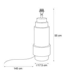 QAZQA Art Deco Tischlampe Bronze ohne Schirm - Bruut