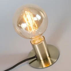 QAZQA Art Deco Tischlampe Gold - Facil