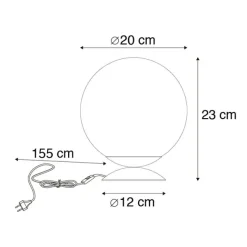 QAZQA Art Deco Tischlampe Messing mit blauem Glas - Pallon