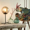 QAZQA Art Deco Tischlampe schwarz mit Rauchglas 45,5 cm - Pallon