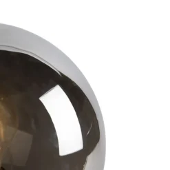 QAZQA Art Deco Tischlampe schwarz mit Rauchglas 45,5 cm - Pallon