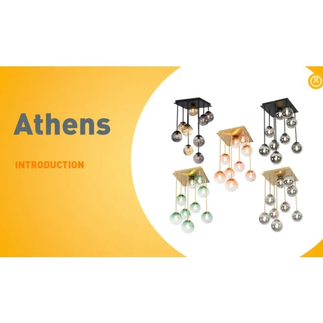 QAZQA Art-Deco-Deckenlampe Gold mit grünem Glas 9 Lichter - Athen