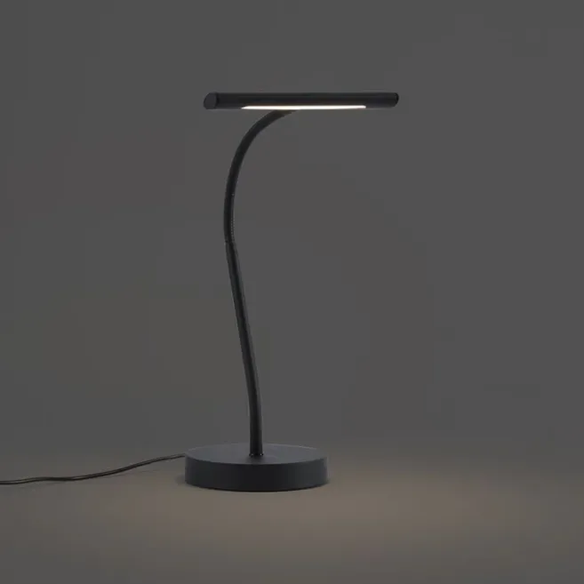 QAZQA Art-Deco-Tischleuchte Schwarz inkl. LED - Tableau