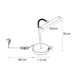 QAZQA Art-Deco-Tischleuchte Schwarz inkl. LED - Tableau