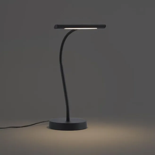 QAZQA Art-Deco-Tischleuchte Schwarz inkl. LED - Tableau