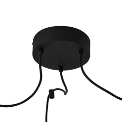 QAZQA Außen-Hängeleuchte schwarz mit beigefarbenen Seilschirmen 3-flammig IP44 - Cava Jayla