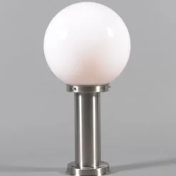 QAZQA Außenlampe Stahl Edelstahl 50 cm - Sfera mit Erdungsstift und Kabelmuffe