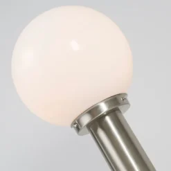 QAZQA Außenlampe Stahl Edelstahl 50 cm - Sfera mit Erdungsstift und Kabelmuffe