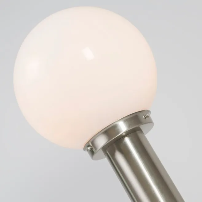 QAZQA Außenlampe Stahl Edelstahl 50 cm - Sfera mit Erdungsstift und Kabelmuffe