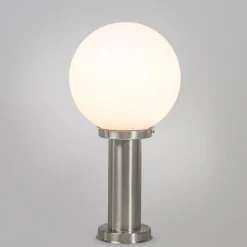 QAZQA Außenlampe Stahl Edelstahl 50 cm - Sfera mit Erdungsstift und Kabelmuffe