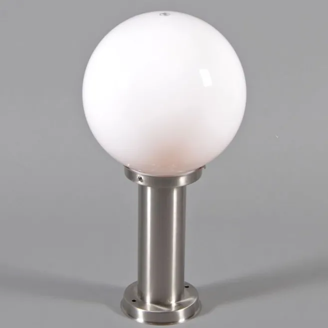 QAZQA Außenlampe Stahl Edelstahl 50 cm - Sfera mit Erdungsstift und Kabelmuffe