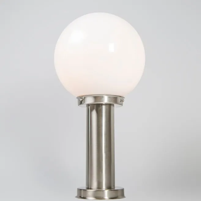 QAZQA Außenlampe Stahl Edelstahl 50 cm - Sfera mit Erdungsstift und Kabelmuffe