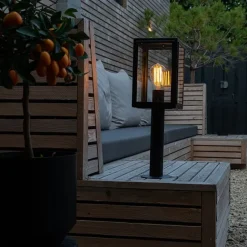 QAZQA Außenlampenmast grau 50 cm IP44 - Sutton