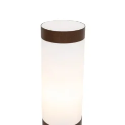 QAZQA Außenlaterne rostbraun mit Opal 45 cm IP44 - Rox