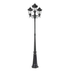 QAZQA Außenlaterne schwarz 220 cm 3-flammig IP44 - Havanna