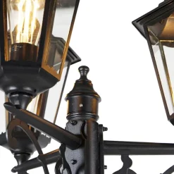QAZQA Außenlaterne schwarz 220 cm 3-flammig IP44 - Havanna