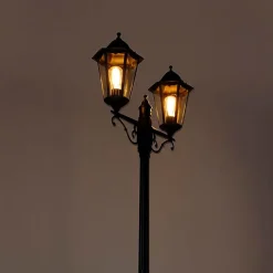 QAZQA Außenlaterne schwarz 220 cm 2-flammig IP44 - Havanna