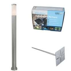 QAZQA Außenlaterne Stahl 110 cm IP44 - Rox mit Erdungsstift und Kabelmuffe