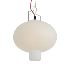 QAZQA Außen-Pendelleuchte weiß 35 cm mit rotem Stecker IP44 - Pion