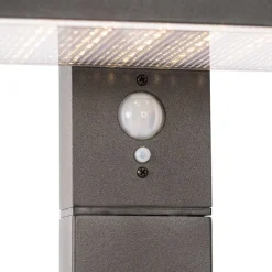 QAZQA Außenpfosten dunkelgrau 80 cm inkl. LED und Abblendlicht auf Solar - Sunnie