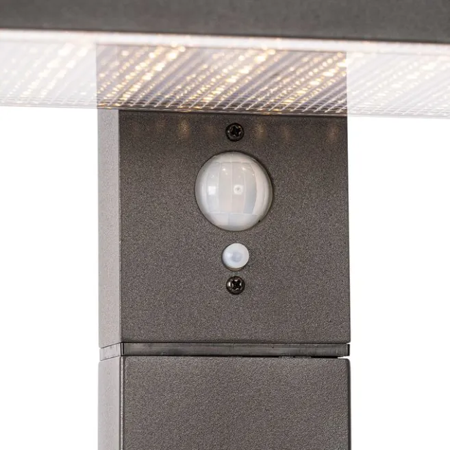 QAZQA Außenpfosten dunkelgrau 80 cm inkl. LED und Abblendlicht auf Solar - Sunnie