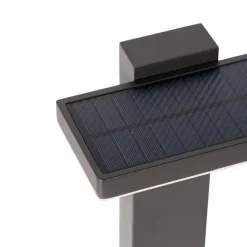 QAZQA Außenpfosten dunkelgrau 80 cm inkl. LED und Abblendlicht auf Solar - Sunnie
