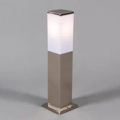 QAZQA Außen-Stablampe Stahl 45cm IP44 - Malios mit Erdspieß und Kabelverschraubung