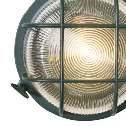 QAZQA Außenwand- und Deckenleuchte Dunkelgrün Rund IP44 - Noutica