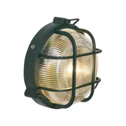 QAZQA Außenwand- und Deckenleuchte Dunkelgrün Rund IP44 - Noutica