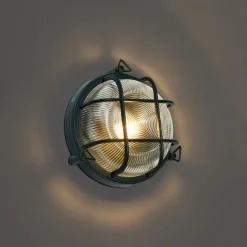 QAZQA Außenwand- und Deckenleuchte Dunkelgrün Rund IP44 - Noutica