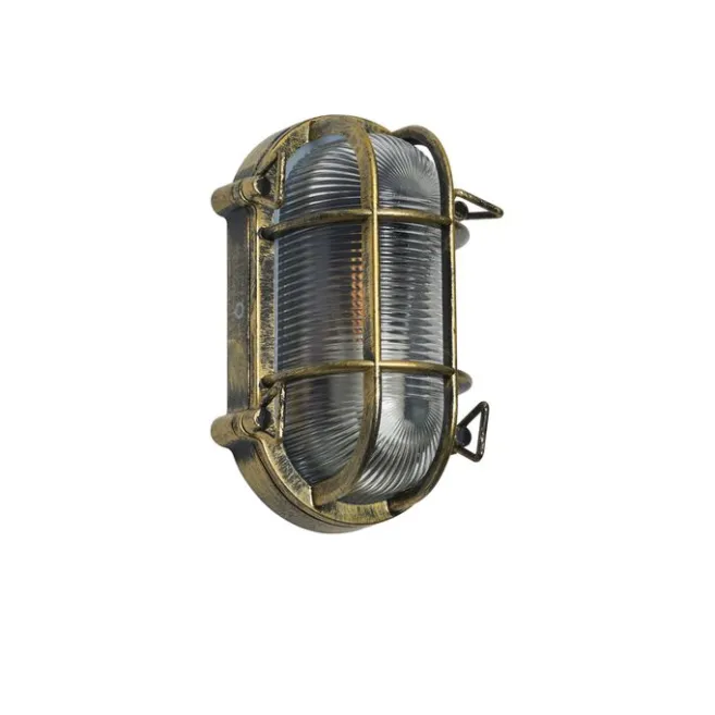 QAZQA Außenwand- und Deckenleuchte Antikgold Oval IP44 - Noutica