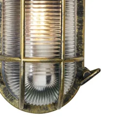 QAZQA Außenwand- und Deckenleuchte Antikgold Oval IP44 - Noutica