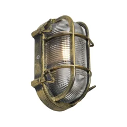 QAZQA Außenwand- und Deckenleuchte Antikgold Oval IP44 - Noutica