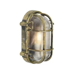 QAZQA Außenwand- und Deckenleuchte Antikgold Oval IP44 - Noutica