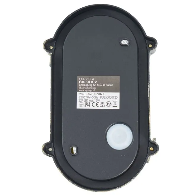 QAZQA Außenwand- und Deckenleuchte Antikgold Oval IP44 - Noutica