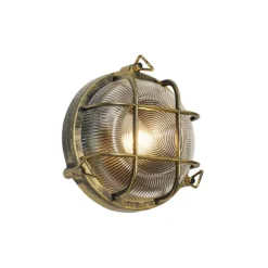 QAZQA Außenwand- und Deckenleuchte Antikgold Rund IP44 - Noutica