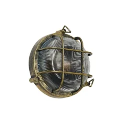 QAZQA Außenwand- und Deckenleuchte Antikgold Rund IP44 - Noutica