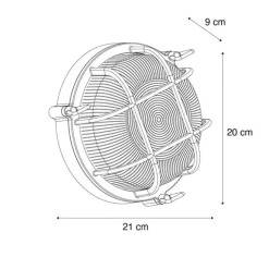 QAZQA Außenwand- und Deckenleuchte Antikgold Rund IP44 - Noutica