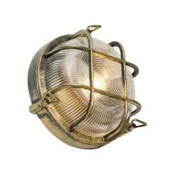 QAZQA Außenwand- und Deckenleuchte Antikgold Rund IP44 - Noutica