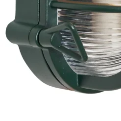 QAZQA Außenwand- und Deckenleuchte Dunkelgrün Oval IP44 - Noutica