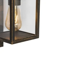 QAZQA Außenwandlaterne Antikgold mit Bewegungssensor IP44 - Charlois